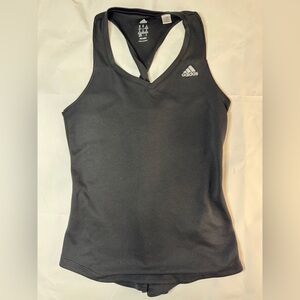 Pre-Owned Adidas Climalite Black Racerback Vneck Tank Top XS |Running Activewear
